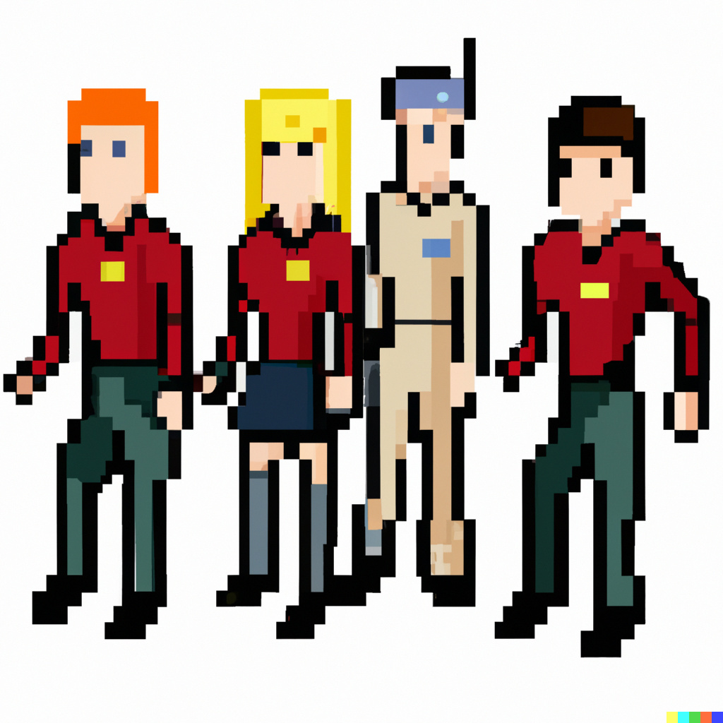 Пример 4 пиксель арта команды Star Trek от DALL-E