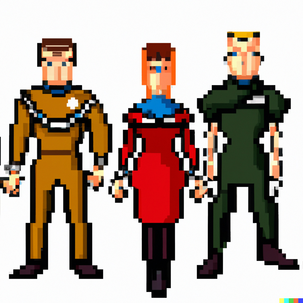 Пример 2 пиксель арта команды Star Trek от DALL-E