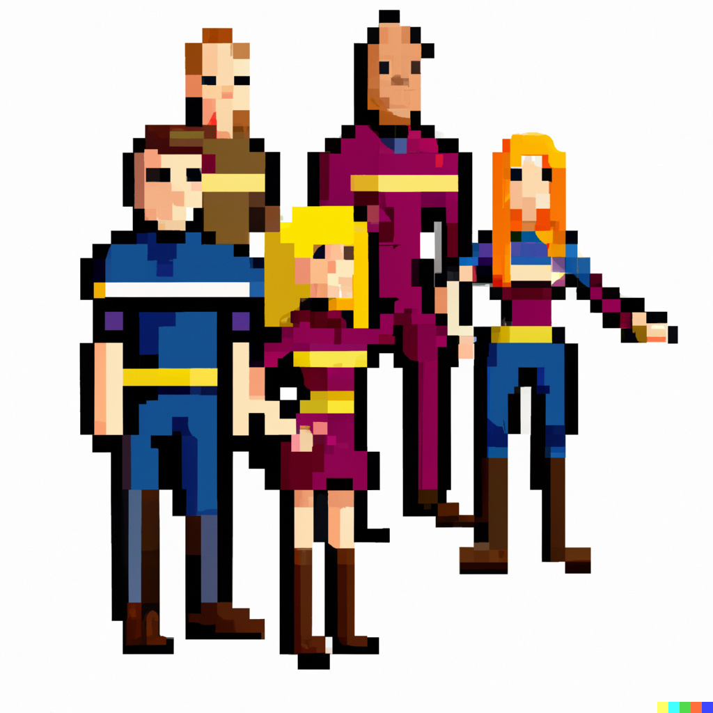 Пример 1 пиксель арта команды Star Trek от DALL-E